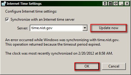 Windows 7 Internet Time Settings